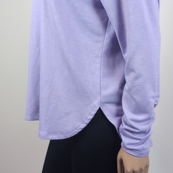 RBX No Sweat Long Sleeve Ruched Cut Out Activewear Tunic Top Sweatshirt - Picture 8 of 14